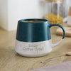 Personalised Blue Dipped Speckled Ceramic Mug