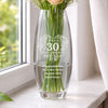 Personalised Anniversary Wreath Bullet Glass Vase