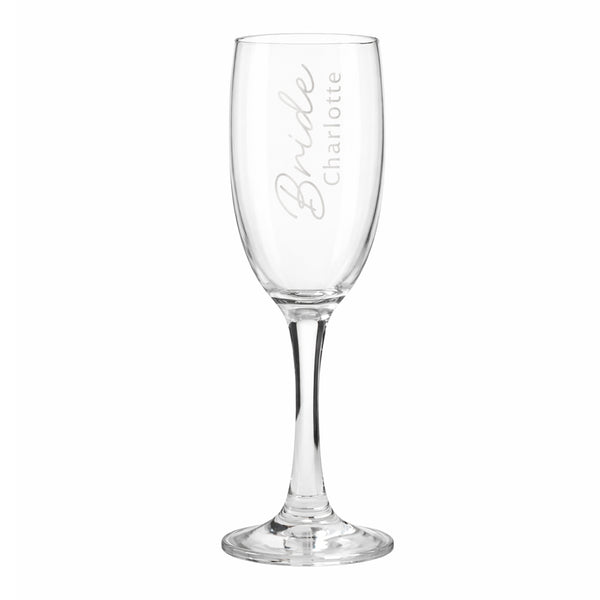Personalised Bride Elegant Flute Glass