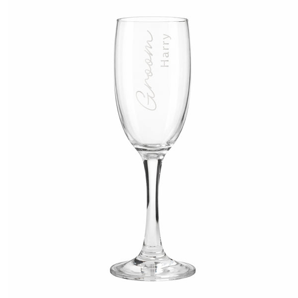 Personalised Groom Elegant Flute Glass