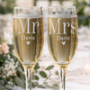 Personalised Mr & Mrs Pair of Flute Glasses