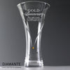 Personalised Gold Anniversary Large Hand Cut Diamante Heart Vase