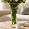 Personalised Silver Anniversary Large Hand Cut Diamond Effect Heart Vase