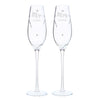 Personalised Hand Cut Mr & Mrs Pair of Flutes in Gift Box