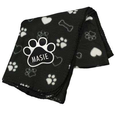Personalised Dog Paw Print Fleece Blanket