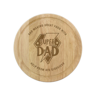 Personalised Super Dad Wooden Chopping Board