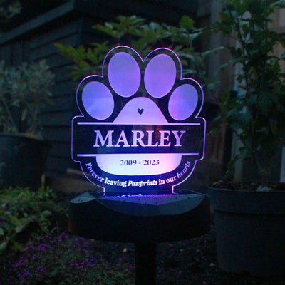 Personalised Pet Memorial Outdoor Solar LED Light