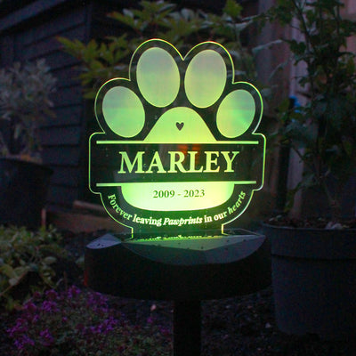 Personalised Pet Memorial Outdoor Solar LED Light