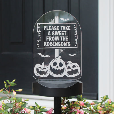 Personalised Halloween Pumpkin Patch Halloween Solar Light