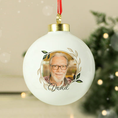 Personalised Photo Upload Memorial Bauble