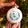 Personalised The Snowman Christmas Wishes Ceramic Bauble