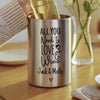 Personalised Love & Wine Brushed Stainless Steel Wine Cooler