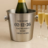 Personalised Big Date Brushed Stainless Steel Ice Bucket