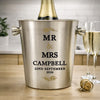 Personalised Couples Brushed Stainless Steel Ice Bucket