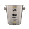 Personalised Couples Brushed Stainless Steel Ice Bucket