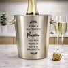 Personalised Free Text Brushed Stainless Steel Ice Bucket