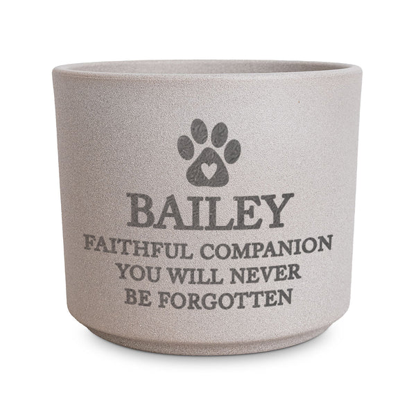 Personalised Pet Memorial Flecked Ceramic Indoor Plant Pot