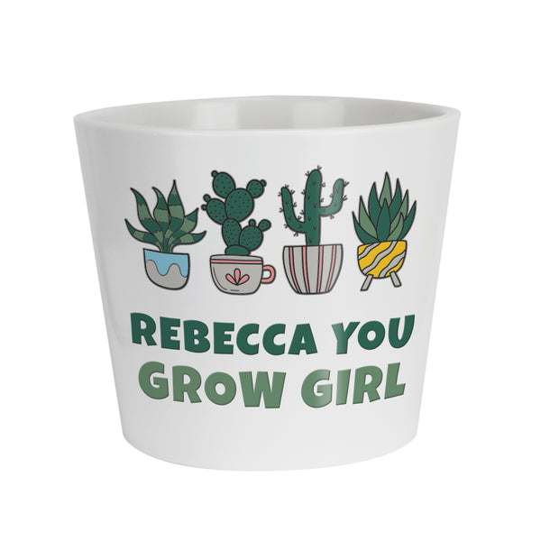 Personalised Big Text Large Ceramic Plant Pot