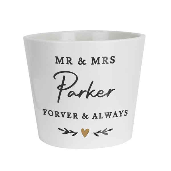 Personalised Gold Heart Large Indoor Ceramic Plant Pot