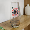 Personalised Floral Big Age Bullet Glass Vase