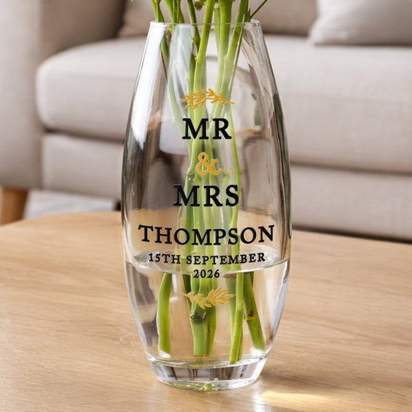 Personalised Couples Bullet Glass Vase