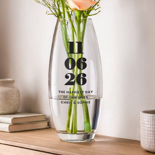 Personalised Special Date Bullet Glass Vase