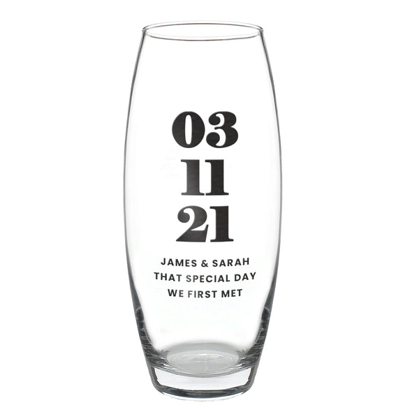 Personalised Special Date Bullet Glass Vase