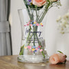 Personalised Bright Floral Waisted Glass Vase