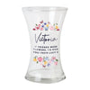 Personalised Bright Floral Waisted Glass Vase