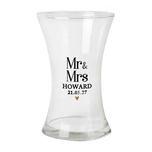 Personalised Couples Waisted Glass Vase