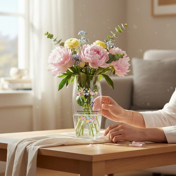 Personalised Bright Floral Bullet Vase