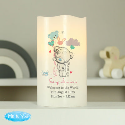 Personalised Tiny Tatty Teddy Dream Big Blue Nightlight LED Candle