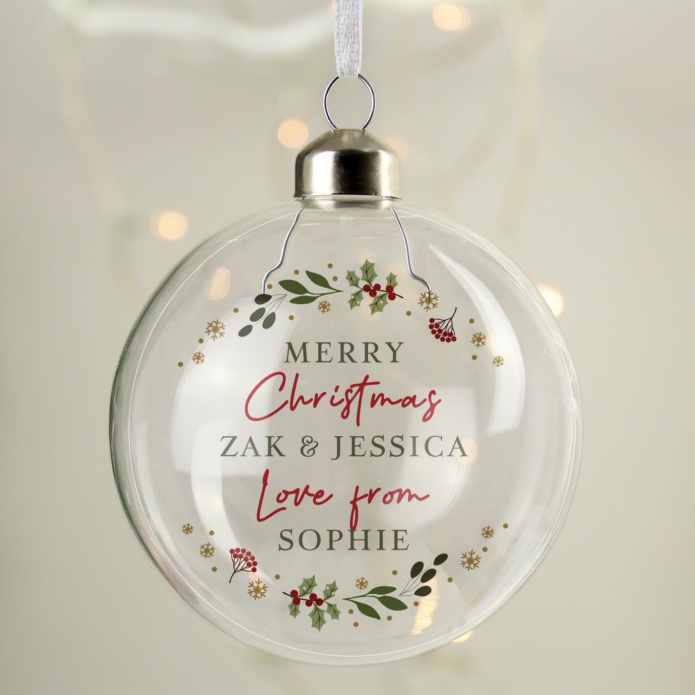 Personalised Christmas Glass Bauble