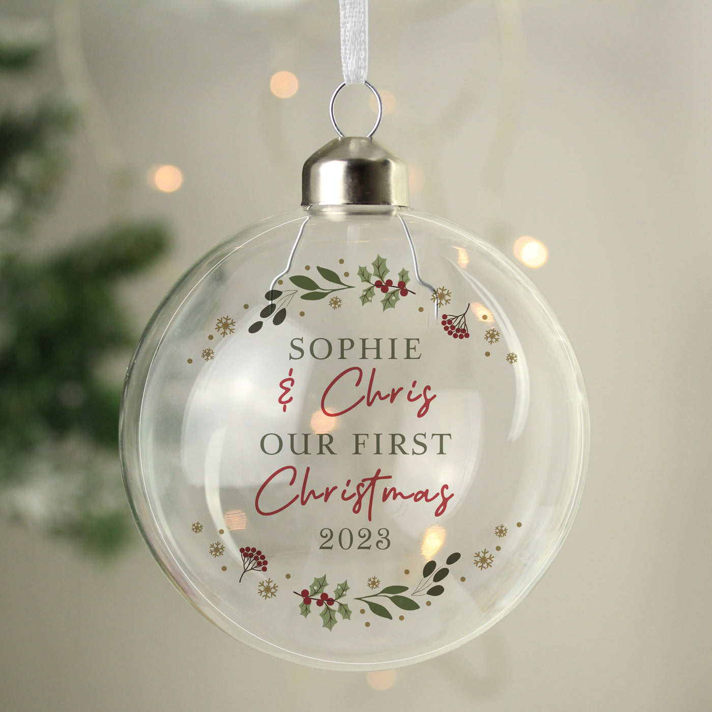 Personalised Christmas Glass Bauble