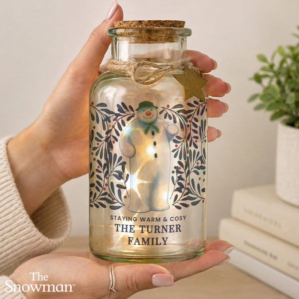 Personalised The Snowman Botanical LED Jar
