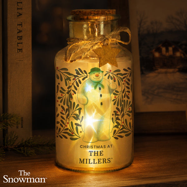 Personalised The Snowman Botanical LED Jar
