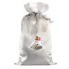 Personalised Christmas Rocking Horse Luxury Silver Grey Pom Pom Sack