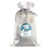 Personalised Winter Explorer Tiny Tatty Teddy Luxury Silver Grey Pom Pom Sack