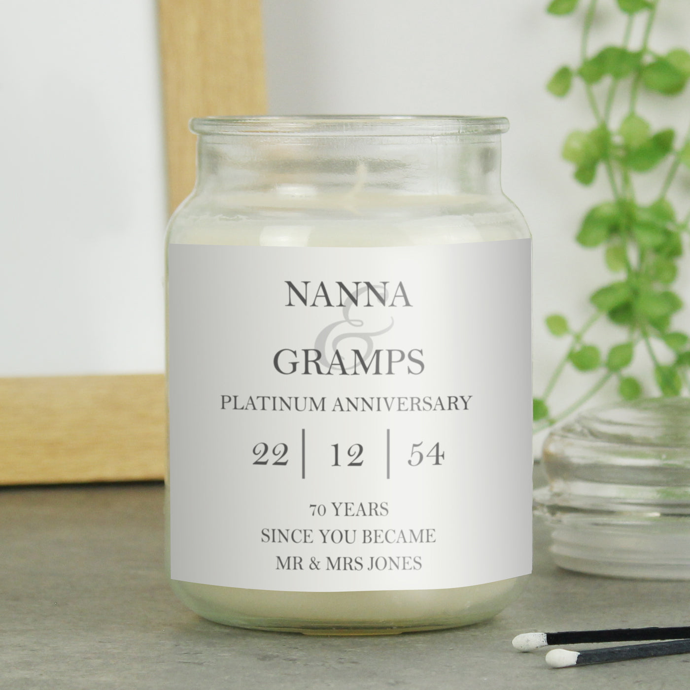 Personalised Couples Large Scented Jar Wax Candle