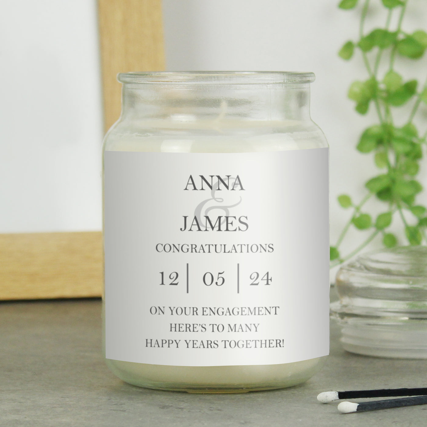 Personalised Couples Large Scented Jar Wax Candle