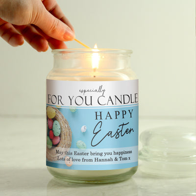 Personalised Especially For You Happy Easter Large Scented Jar Wax Candle