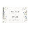 Personalised Blue Wild Flowers Wedding Guest Book