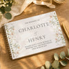 Personalised Peach Wild Flowers Wedding Guest Book