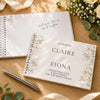 Personalised Peach Wild Flowers Wedding Guest Book
