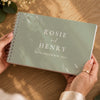 Personalised Botanical Sage Green Wedding Guest Book