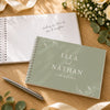 Personalised Botanical Sage Green Wedding Guest Book