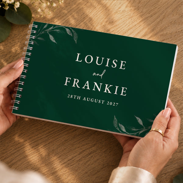 Personalised Botanical Evergreen Wedding Guest Book