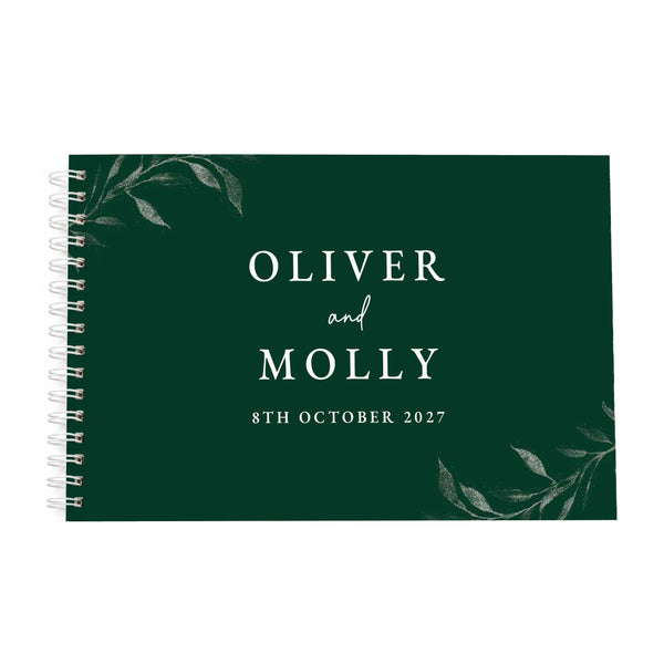 Personalised Botanical Evergreen Wedding Guest Book