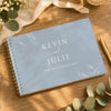 Personalised Botanical Baby Blue Wedding Guest Book