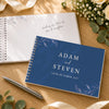 Personalised Botanical Cobalt Blue Wedding Guest Book